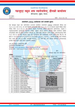 Admission Notice MPhil